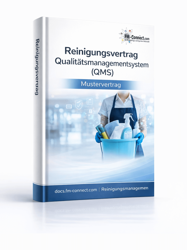 Cover des Mustervertrags für Unterhaltsreinigung mit Qualitätsmanagementsystem im Facility Management
