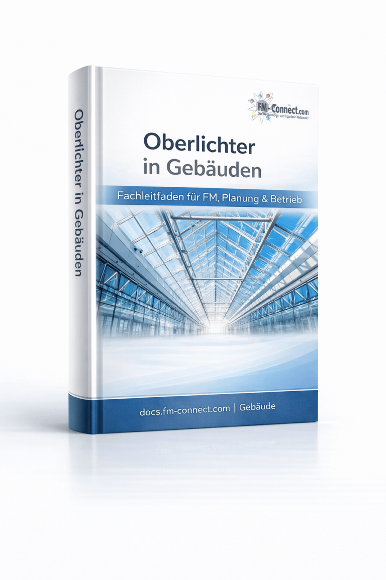 Cover des Fachleitfadens zu Oberlichtern in Gebäuden für Planung und Betrieb im Facility Management