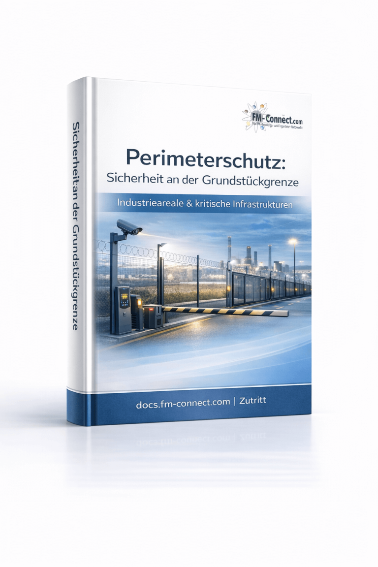 Cover des Perimeterschutzes zur Sicherheit an der Grundstücksgrenze im Facility Management
