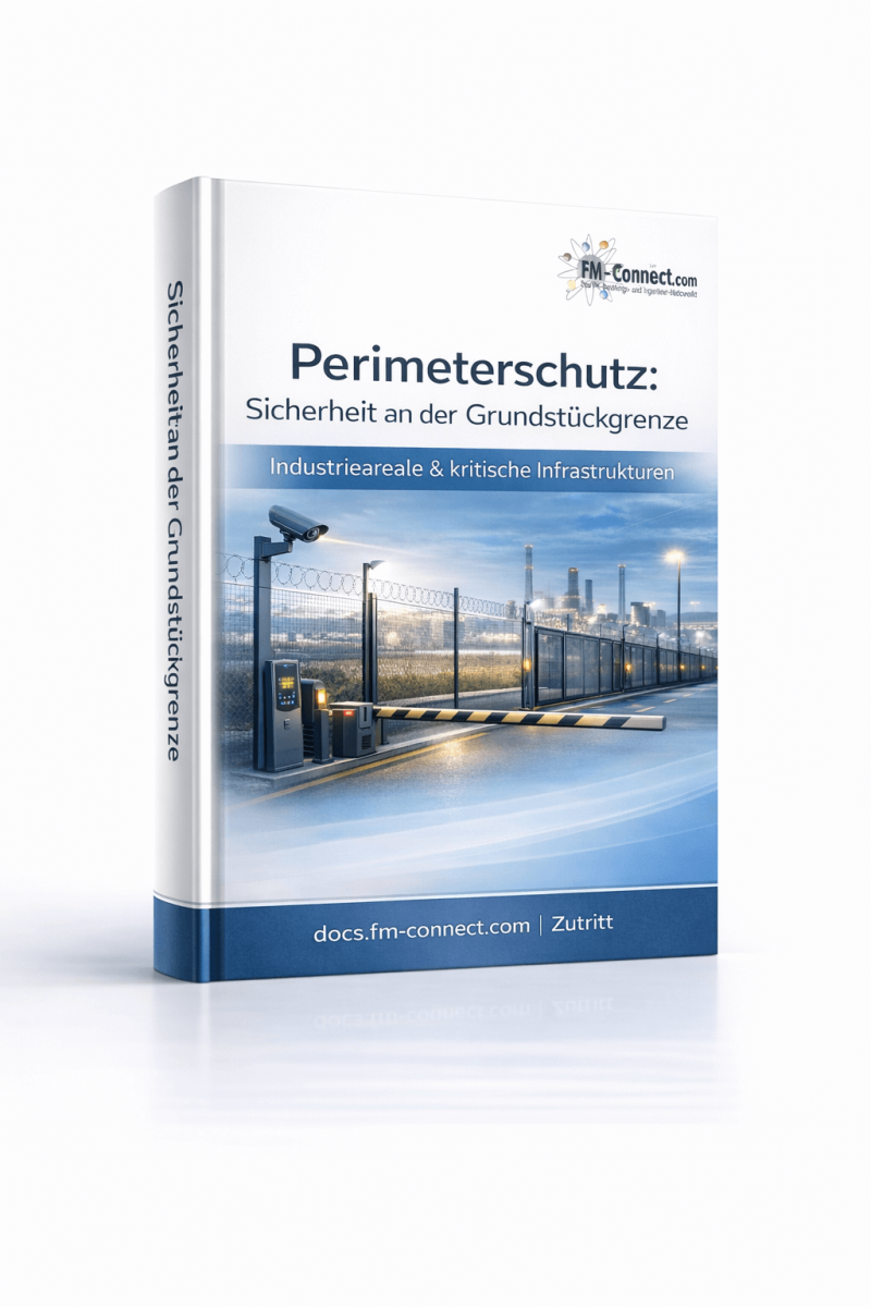 Cover des Perimeterschutzes zur Sicherheit an der Grundstücksgrenze im Facility Management
