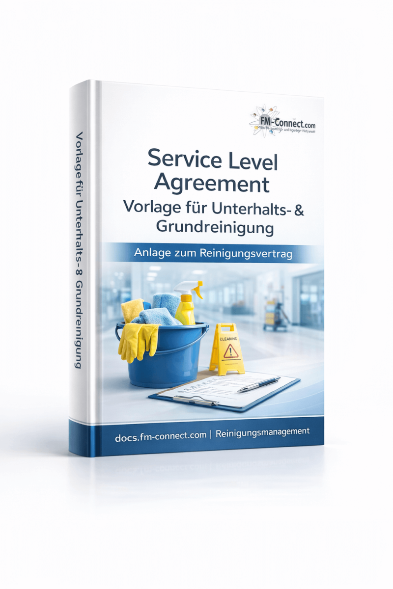 Cover der Service-Level-Agreement-Vorlage für Unterhalts- und Grundreinigung im Facility Management