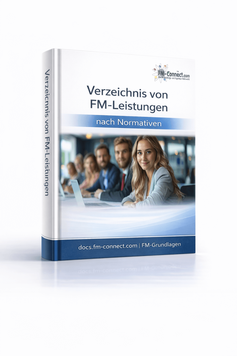 Cover des Verzeichnisses von FM-Leistungen nach normativen Vorgaben im Facility Management