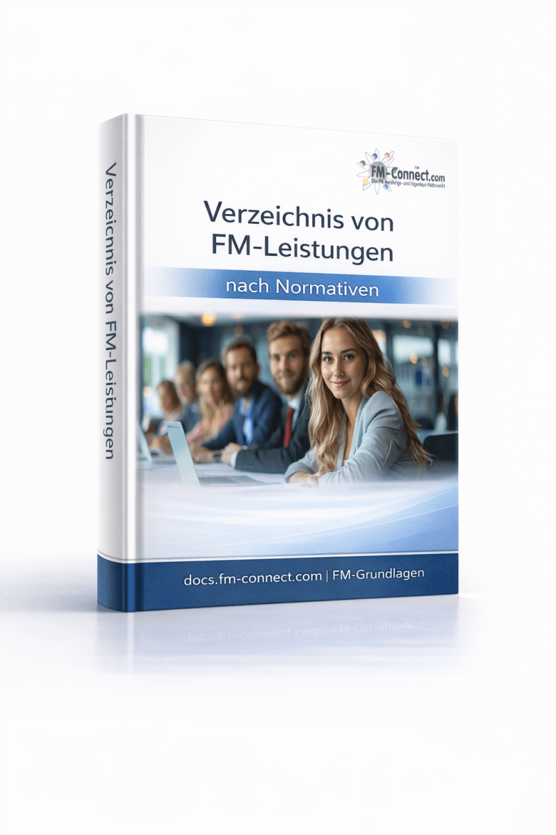 Cover des Verzeichnisses von FM-Leistungen nach normativen Vorgaben im Facility Management