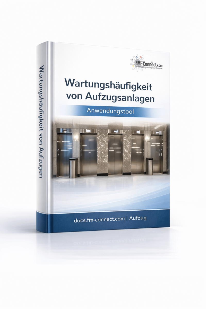 Cover der Übersicht zur Wartungshäufigkeit von Aufzugsanlagen im Facility Management