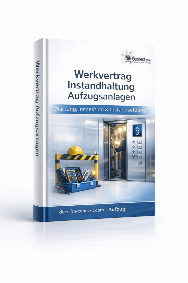 Cover des Werkvertrags zur Instandhaltung von Aufzugsanlagen im Facility Management
